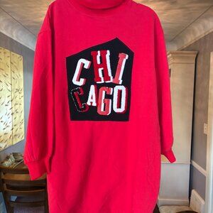 NWT FISLL Chicago Bulls Long Turtleneck Red/Black/White Sweatshirt. Size M